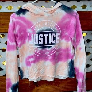 Justice crop top hoodie size 10